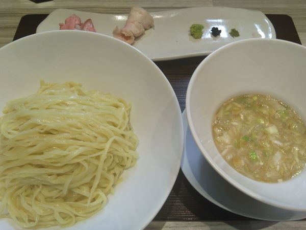 「天草濃厚つけ蕎麦¥850+替玉（猪と鴨の血のソース）¥350」@つくばらーめん 鬼者語 -オニモノガタリ-の写真