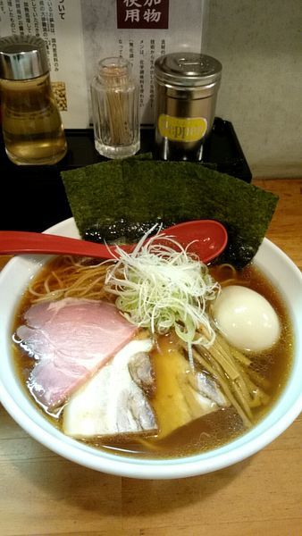 「生醤油オールスター(大盛)」@めん屋 平右衛門の写真
