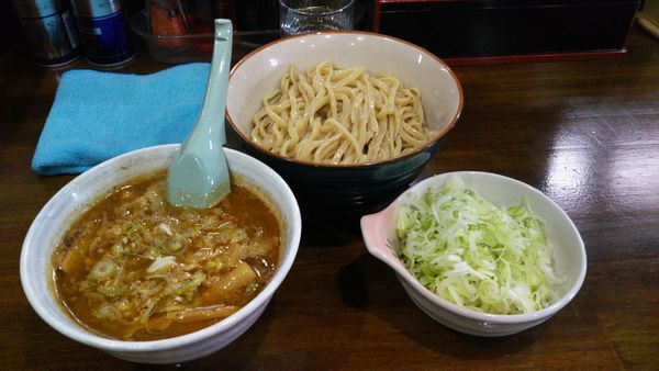 「濃厚味噌つけ麺、ネギ増し」@豚男爵の写真