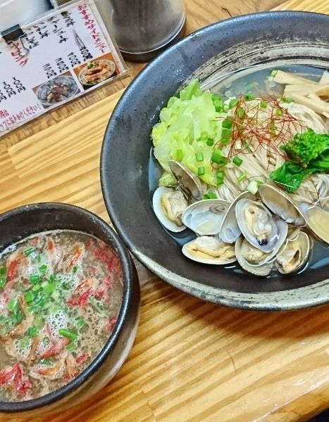 「桜海老とあさりの春のつけそば」@中華そば よしかわの写真