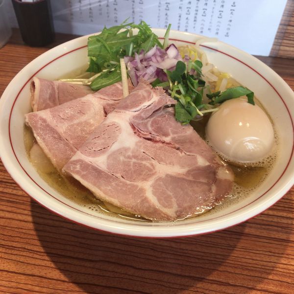 「【周年記念】塩煮干しそば 680円+特選トッピング150円」@niboの写真