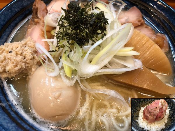 「全部入りらーめん銀だら搾り＋【限定ご飯】」@鮮魚らーめん 五ノ神水産の写真