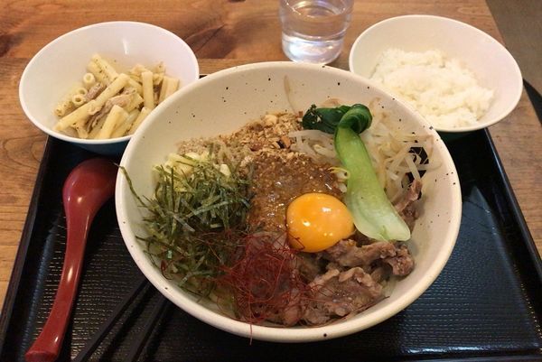 「濃厚汁なしゴマ担担麺(7周年記念週替り定食)990円」@丹行味素 北新横浜本店の写真