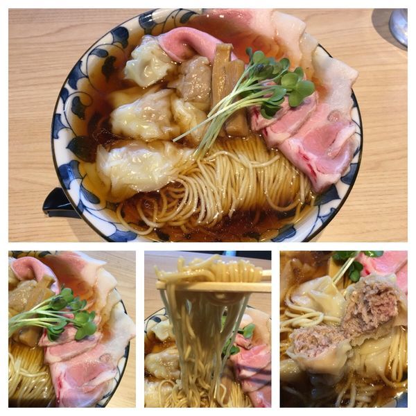 「焼豚ワンタン麺 1050円」@麵処 清水 三条店の写真