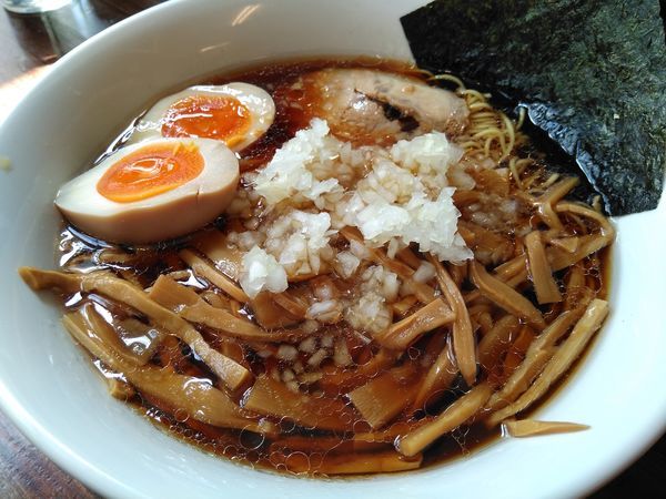 「メンマラーメン味玉トッピング!」@元祖敏々亭 びんびんの写真