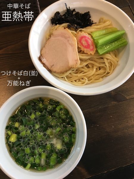 「つけそば白(並)+万能ねぎ」@中華そば 亜熱帯の写真