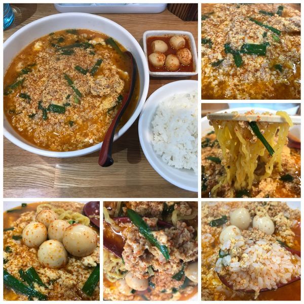 「【限定】西辛麺 ライス付き 850円 チンピラ玉子 150円」@味噌麺処 楓の写真