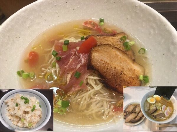 「冷製塩750円、焼豚2枚240円、炊込み飯280円」@中華蕎麦きみのの写真