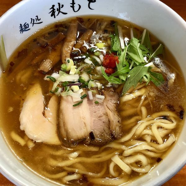 「塩（平打ち麺）」@麺処 秋もとの写真