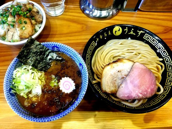 「つけ(並)+チャーシューご飯」@中華蕎麦うゑずの写真