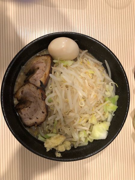 「味玉煮干し1号(ヤサイマシ・大盛)」@ラーメン ポール亭の写真