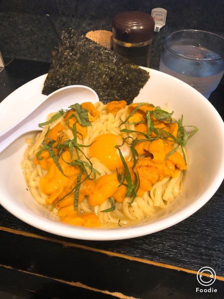 「生うにと卵黄の和えそば(本日の裏メニュー)」@塩そば 桑ばらの写真