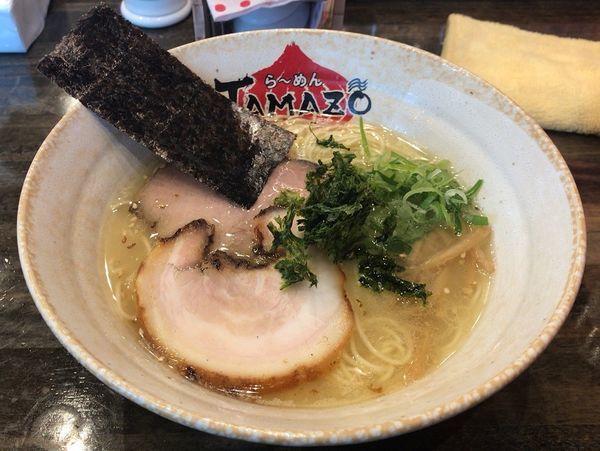 「比内地鶏とアオサの塩ラーメン(限定)＋小ライス」@ら～めん TAMAZOの写真