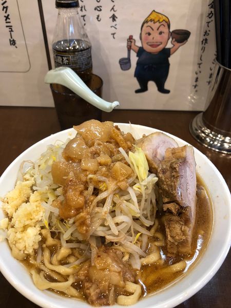「ラーメン小 750円 ニンニク アブラ」@麺屋 歩夢の写真