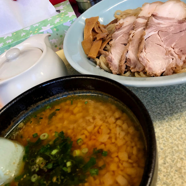 「濃厚えび味噌つけ麺890円チャーシュ−2枚0円（クーポン）」@山岡家 館林店の写真