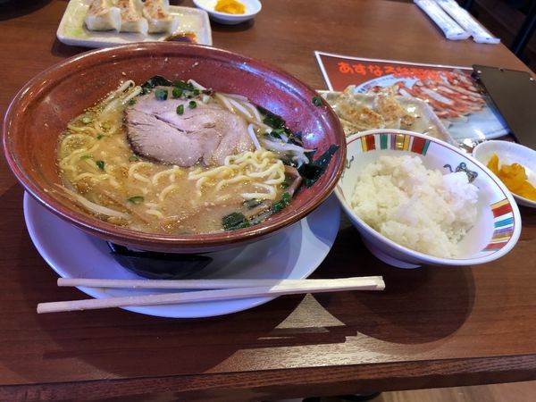 「麦味噌餃子セット」@麺や あすなろ 古河店の写真