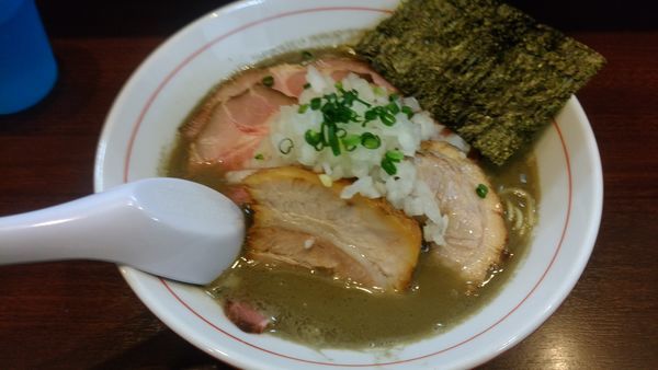 「濃厚煮干し蕎麦チャーシュー増し+和え玉」@零一弐三の写真