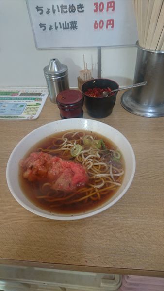 「生姜天そば」@一由そば 日暮里店の写真