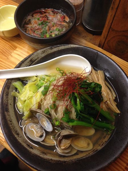 「【限定】桜海老とあさりの春のつけそば」@中華そば よしかわの写真