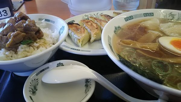 「ワンタン麺 餃子セット」@日高屋 川越宮元町店の写真