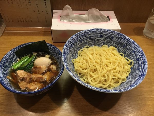 「つけ麺 あつ  醤油 ➕ 味玉」@中華そば こましょうの写真