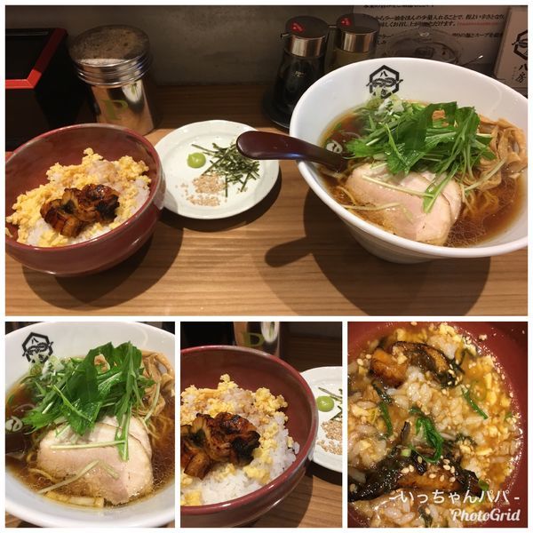 「八房らーめん・ミニ鰻丼 セット 1000円」@らーめん八房 神田本店の写真