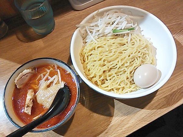 「辛味噌つけめん（野菜大）＋味玉」@味噌麺処 楓の写真