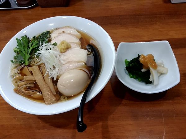 「特製中華そば「ハレ」おまかせ前菜セット醤油味1,100円」@中華そば&親子丼 けのひの写真