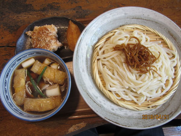 「生姜肉汁うどん中セット１１４０円」@作左エ門の写真