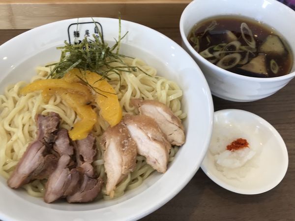 「【限定】稲庭風親鶏つけ麺 800円」@麺屋 翔の写真