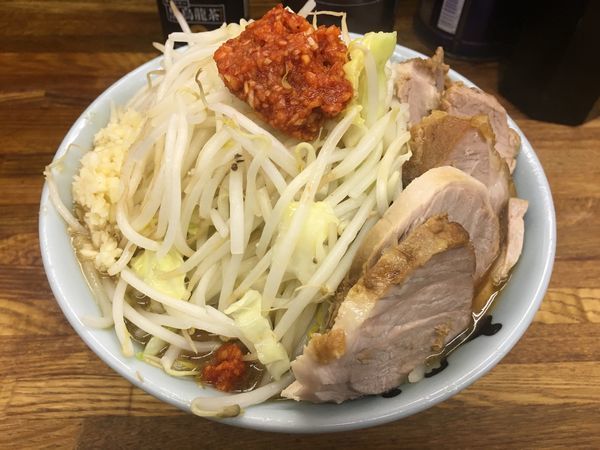 「小ラーメン 豚入り ニンニクジャン(ニンニク)」@ラーメン二郎 新小金井街道店の写真
