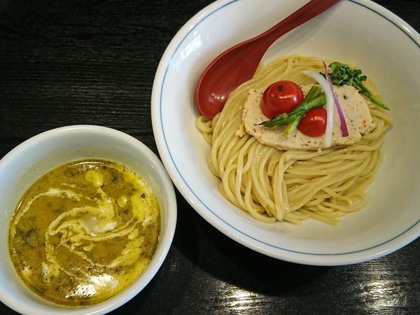 「【限定】〜The Green Ｍan〜グリーンカレーつけめん」@雨ニモマケズの写真