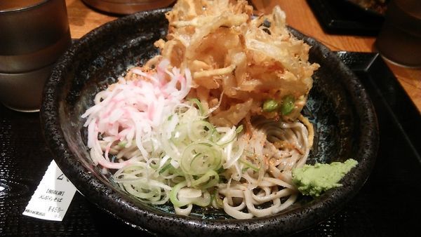 「天ぷらそば（冷）400円」@蕎麦 冷麦 嵯峨谷 秋葉原店の写真