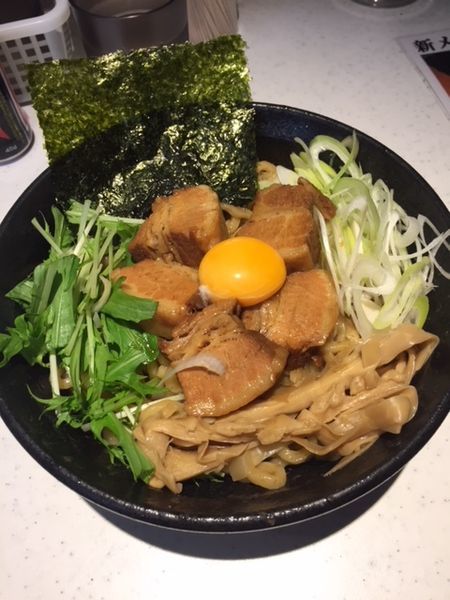 「極太とろ豚まぜそば　800円　大盛＆追い飯ランチサービス」@麺処 いっぱくの写真