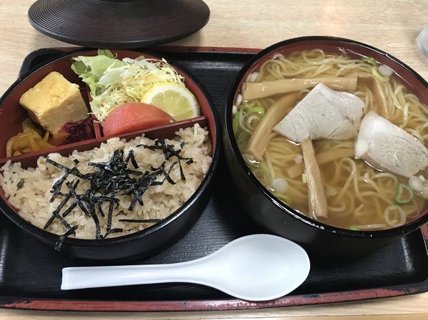 「ラーメン定食 750円」@更科分店の写真