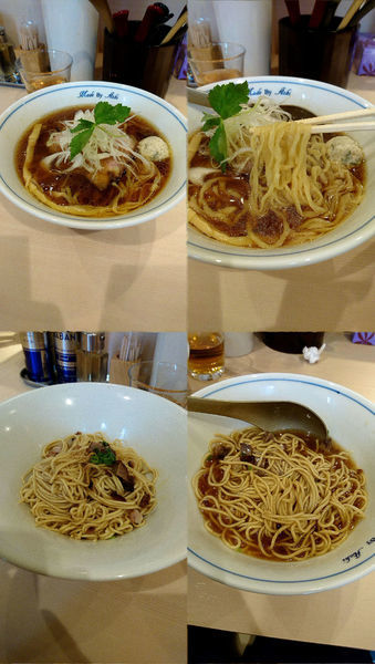「『しょうゆらーめん+平打ち縮れ麺+和え玉』」@中華蕎麦 あお木 secondの写真