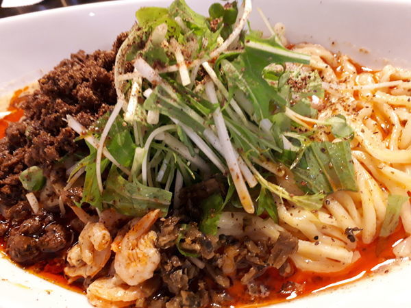 「汁無し担々麺大盛5辛4痺」@四川担担麺 阿吽 湯島店の写真