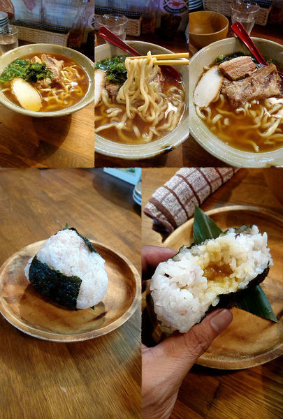 「『浜風そば+大盛+アンダンスーおにぎり』」@浜風食堂の写真