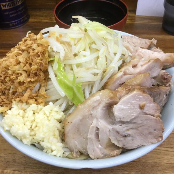 「小ラーメン、汁なし、豚入り」@ラーメン二郎 新小金井街道店の写真