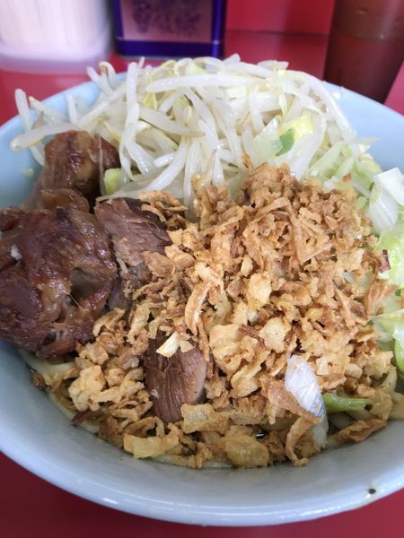 「小 ネギ汁なし  ニンニク少し」@ラーメン二郎 中山駅前店の写真