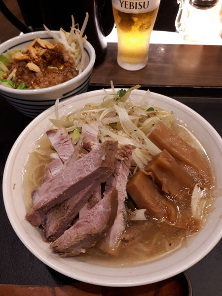 「(限定)塩ネギチャーシュー820円+辛辛ジロベジ100円」@INOSHOWの写真