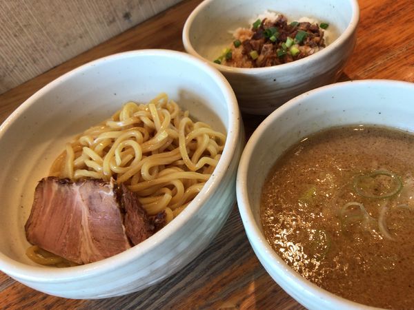 「味噌つけめん　ちょこっとご飯」@ふきのとうの写真