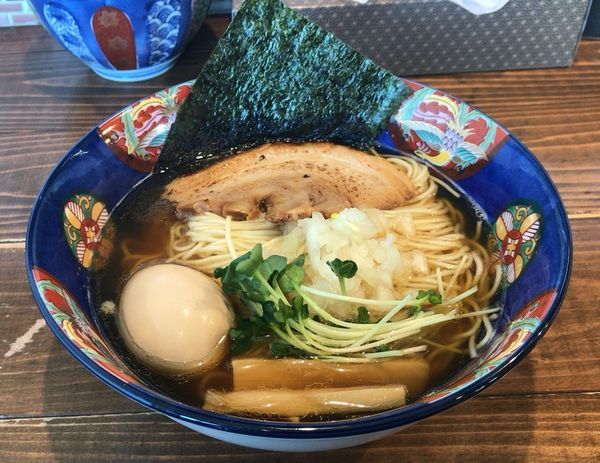 「味玉焼きアゴ煮干ソバ(限定)900円」@中華ソバ 煉虎の写真