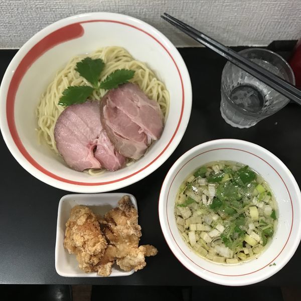 「アゴ細つけめん ＋ ミニ揚チキン」@自家製麺SHINの写真