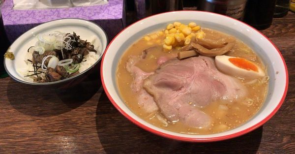 「信州味噌ラーメン(バター入り)＋ランチセット」@麺屋 蓮の写真
