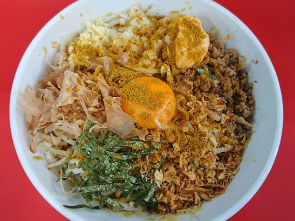 「まぜそば（並）￥750＋カレーに変身￥100＝￥850」@イマイ帝国の写真