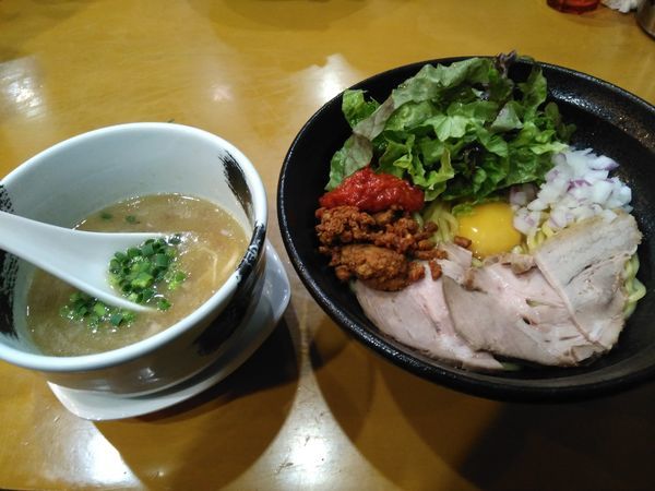 「（限定）辛玉まぜつけ麺¥900」@麺屋 扇 SENの写真
