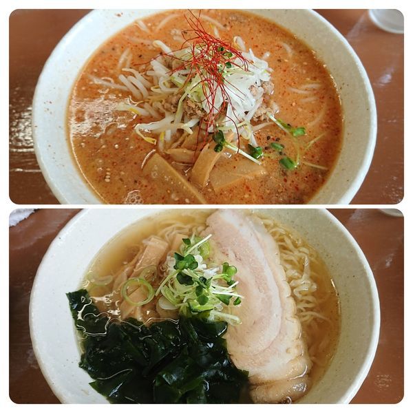 「辛味噌(830円)、煮干しらーめん(800円)」@手打ラーメン まるいちの写真