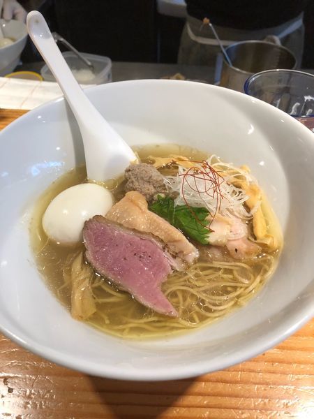 「地鶏と鴨の塩そば」@麺処 篠はらの写真