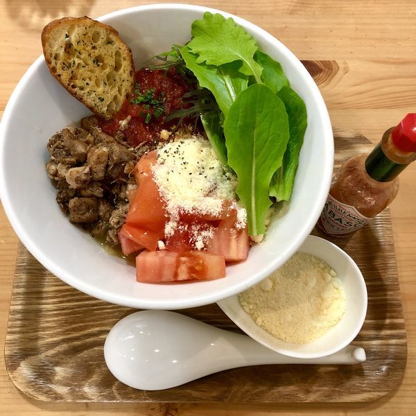 「トマトまぜソバ M ￥850＋チーズ増 ￥50」@アメノオトの写真